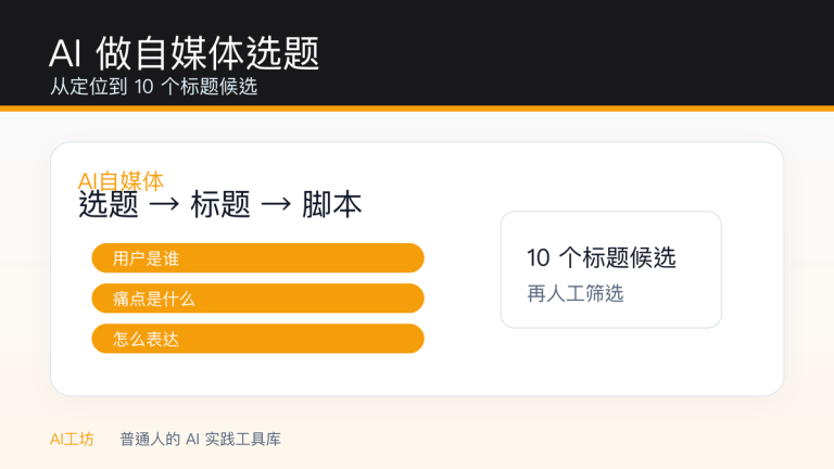 AI 做自媒体选题：从定位到 10 个标题候选